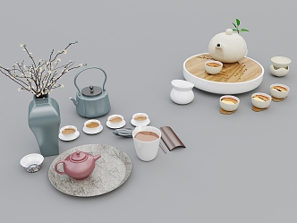 Modern Tea Set Tea Table Tea Set 3d model