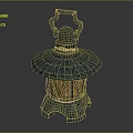 Vintage Chinese Bronze Style Decorative Lantern Furniture With Ornate Patterns And Handle Design