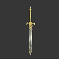 Medieval Fantasy Sword With Silver Engraved Blade Red Gemstone And Spiked Pommel