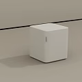 Simple White Cube Shaped Stool For Modern Minimalist Interior Design Ideas 3d model