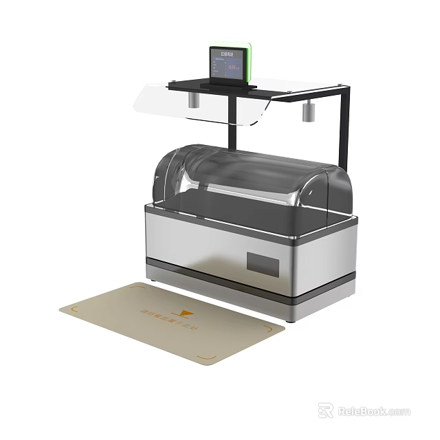 Modern Commercial Equipment With Transparent Display Case Stainless Steel Body And Digital Screen 3d model 