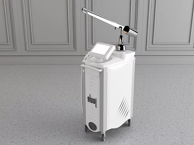 White Standalone Medical Device With Adjustable Arm And Sleek Design For Clinical Use 3d model