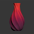 Red Twisted Ceramic Vase With Shiny Reflective Surface For Home Interior Decor 3d model