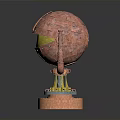 Industrial Mechanical Spherical Structure With Red Pipes Yellow Section And Orange Base