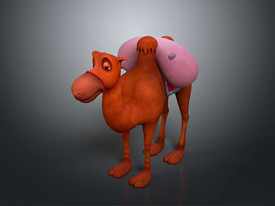 3D Cartoon Camel Character With Orange Body And Two Humps Design 3d model