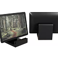Computer Monitor Front And Back View With Forest Trail Screen Display And Square Base