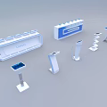 Modern Sleek Reception Desks Design With Louis Logo And Various Structures 3d model