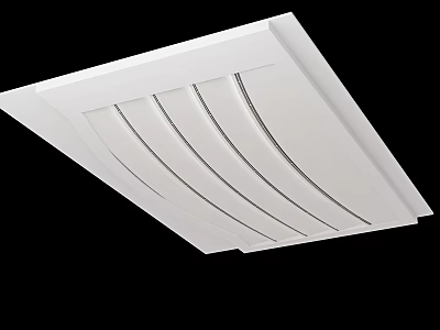 Modern White Ceiling Design With Linear Lines And Smooth Panel Architectural Details 3d model