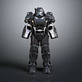 Futuristic Armored Warrior Character With Metallic Exoskeleton And Robotic Design 3d model