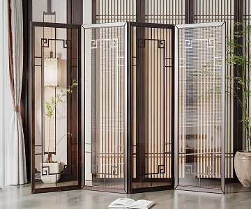 New Chinese Style Screen Partition 3d model