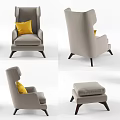 Nordic Single Sofa Casual Single Sofa 3d model