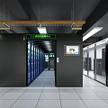 server room network equipment weak current box server cabinet database information center 3d model