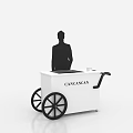 Elegant Floral Display Decoration With Black And White Flower Carts Design