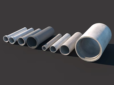 Concrete Pipes In Various Sizes As Durable Construction Components For Building Projects 3d model