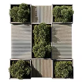Modern Living Green Wall Design With Wooden Panels And Lush Plants