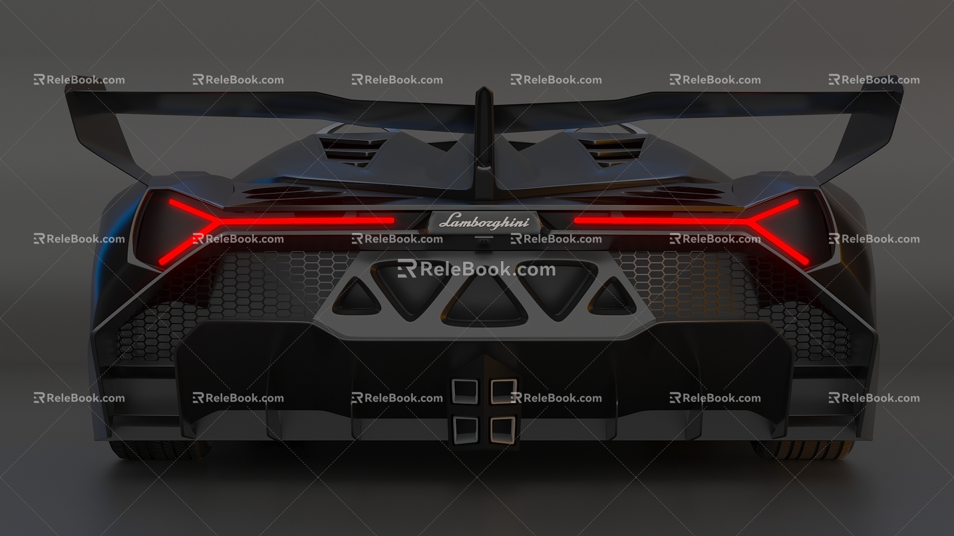 sports car car rear hard surface 3d model