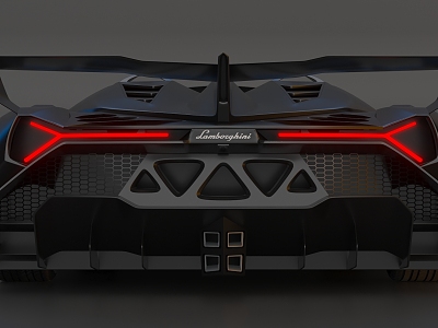 sports car rear hard surface 3d model