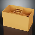 Yellow Paper Household Storage Box With Divided Compartments For Home Organization
