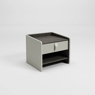 Modern Minimalist Bedside Table With Wooden Top Single Drawer And Lower Shelf 3d model