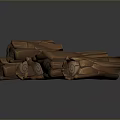 Natural Brown Wood Logs Stacked With Textured Surface For Home Decor Projects