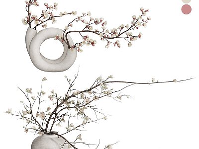 Modern jewelry ornaments combination flower interior decoration 3d model