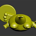Modern game character cartoon frog animation frog 3d model