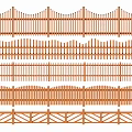 Wooden Fence Various Designs Including Wavy Top And Horizontal Rail Styles