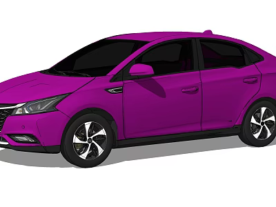 Purple Sedan with Modern Exterior Design Black Windows and Stylish Rims 3d model