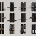 Modern electronic lock anti-theft lock fingerprint lock smart lock password lock 3d model