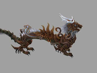 Next Generation Dragon Chinese Dragon Golden Dragon Belt Animation 3d model
