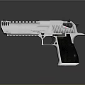 High Quality Silver Metal Pistol With Textured Barrel Black Grip And Tactical Design