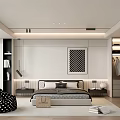 Modern Bedroom Interior Design With Bedside Tables Polka Dot Bean Bag And Wall Art