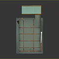 Cartoon Scene With Green Walls Wooden Stairs Stone Fireplace Firewood Stack And Framed
