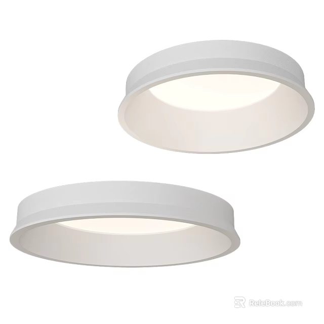White Round Modern Ceiling Lights With Sleek Design And Illuminated Glow 3d model