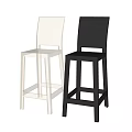 Modern Black And Transparent Bar Stools Featuring Sleek Acrylic Design And Simple Structure 3d model