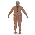 3D Human Character Model With Braided Beard And Minimal Clothing Design 3d model