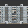 Multi Storey Residential Building Exterior Design With Multiple Balconies And Row Of Windows