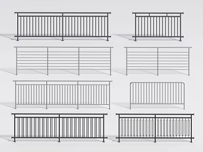 Various Modern Metal Railings With Different Design Styles For Home And Commercial Use 3d model