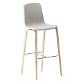 Modern Bar Stools With Sleek Lines And Different Materials In White Wood And Black 3d model