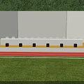 Standard Football Stadium With Red Running Track Surrounded By Dense Green Woods And Comfortable Grandstand