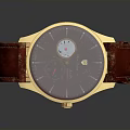 Elegant Wristwatch With Red Leather Strap And Gold Case Decorative Dial Design