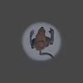 3D Rendered Fantasy Mythical Creature With Brown Mane Gray Body And Red Sash