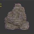 Rustic Stacked Stone Formation With Natural Rough Texture And Mossy Patches For Decorative Use