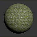 Green Woven Tile Sphere With Moss Covered Surface And Intricate Pattern 3d model