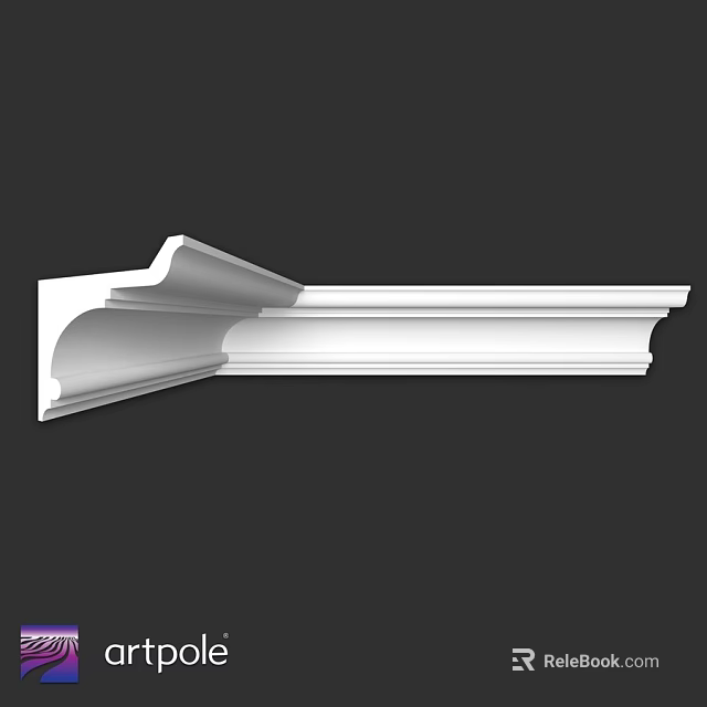 White Architectural Molding With Smooth Curved Design For Wall And Ceiling Trim Decoration 3d model 