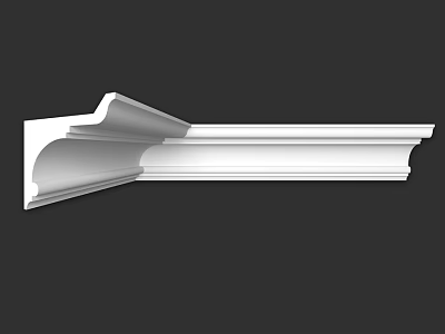 White Architectural Molding With Smooth Curved Design For Wall And Ceiling Trim Decoration 3d model