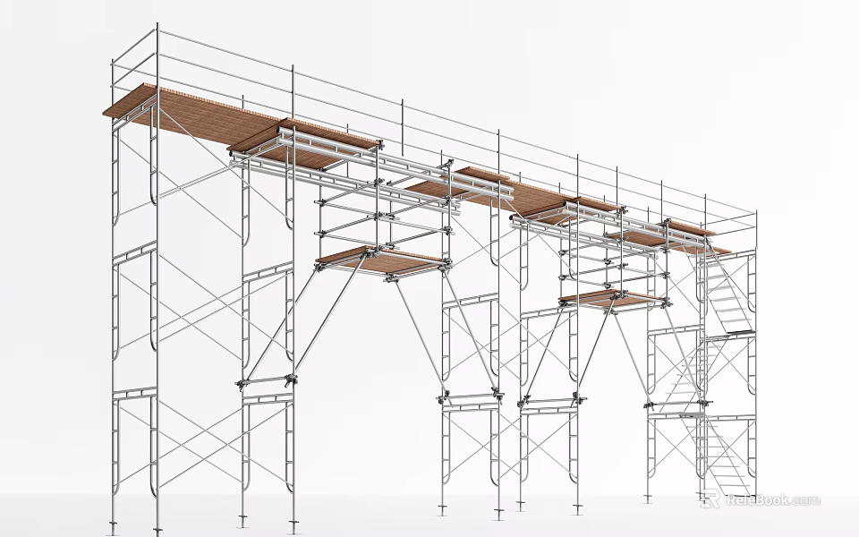 Industrial Scaffolding Equipment with Steel Frame Structure for Construction Projects 3d model 