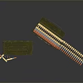 Military Weapon Ammunition Green Boxes With Scattered Belts And Bullets 3d model