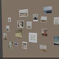 Stylish Photo Wall Display With Various Frames Different Sizes And Decorative 3d model