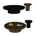 Modern Solid Wood Coffee Table Combination Silent Wind Coffee Table Combination New Chinese Style Coffee Table Combination Japanese Style Coffee Table Combination Ornaments 3d model